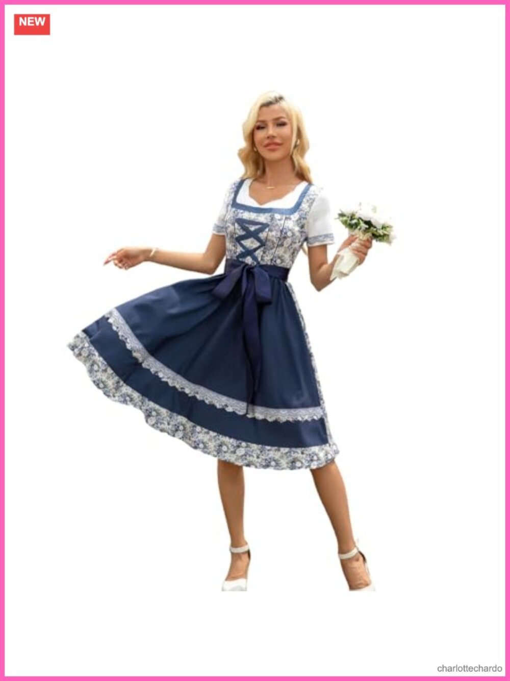 Women's Dirndl Dress Oktoberfest Bavarian Costume One-Piece